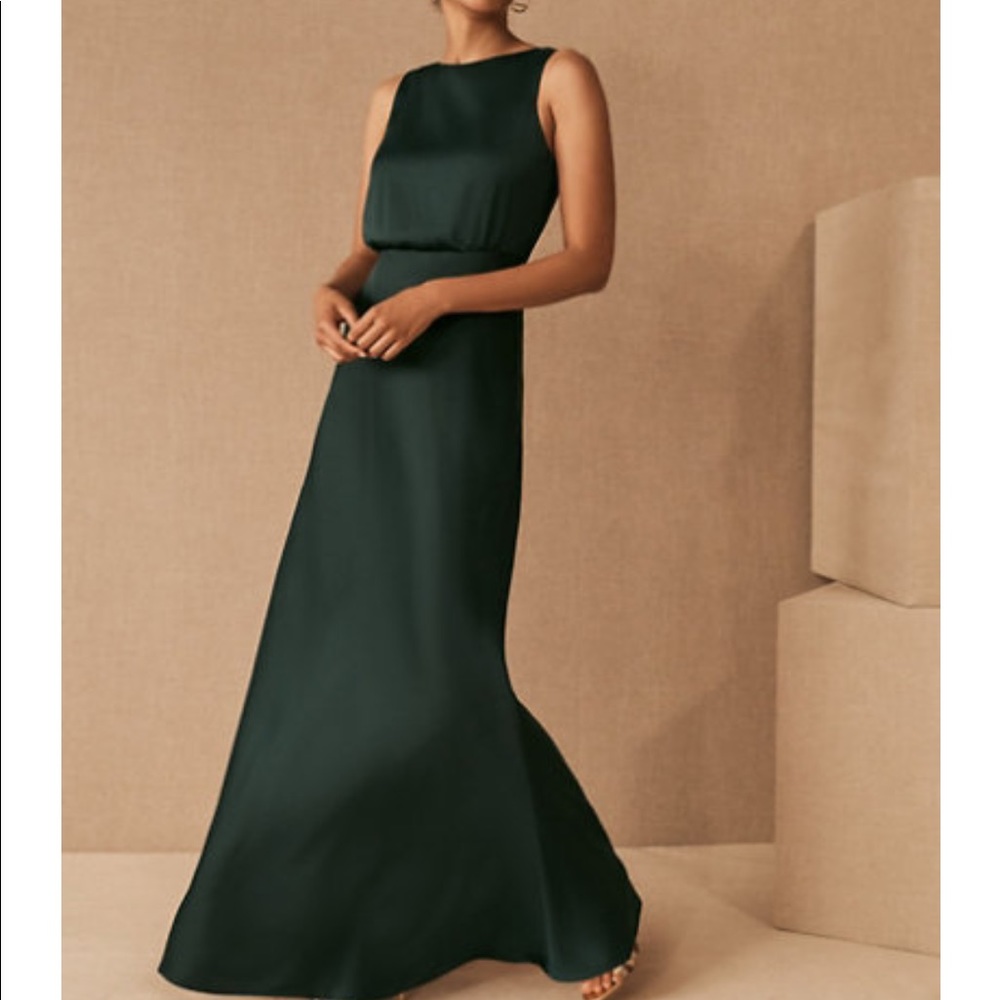 BHLDN emerald green dress